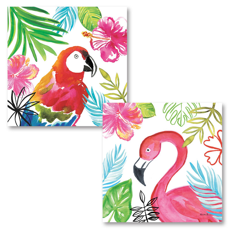 « tropicana iii & iv », ensemble de 2 reproductions de peintures à l’aquarelle, H 12 po x l 12 po x P 1,5 po