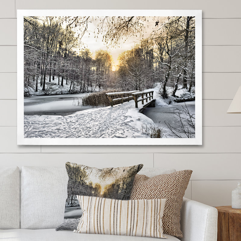 Erdrich - Décoration murale traditionnelle sur toile, H 30 po x l 40 po x P 1,5 po, Toile argentée avec cadre photo