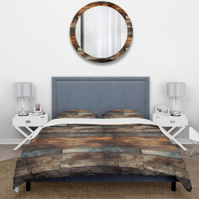 Ensemble de housse de couette Rustic County Planked Wood I