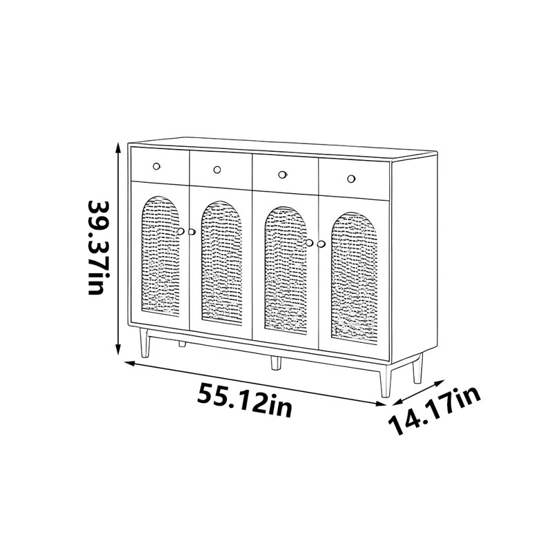Armoire à chaussures moderne, simple et tendance, H 39,37 po x l 55,12 po x P 14,17 po
