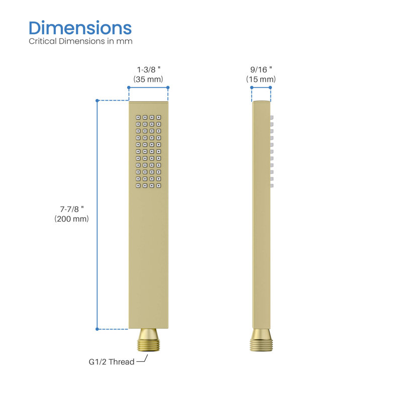 Full/Standard Handheld Shower Head 1.75 GPM GPM, Brushed Gold
