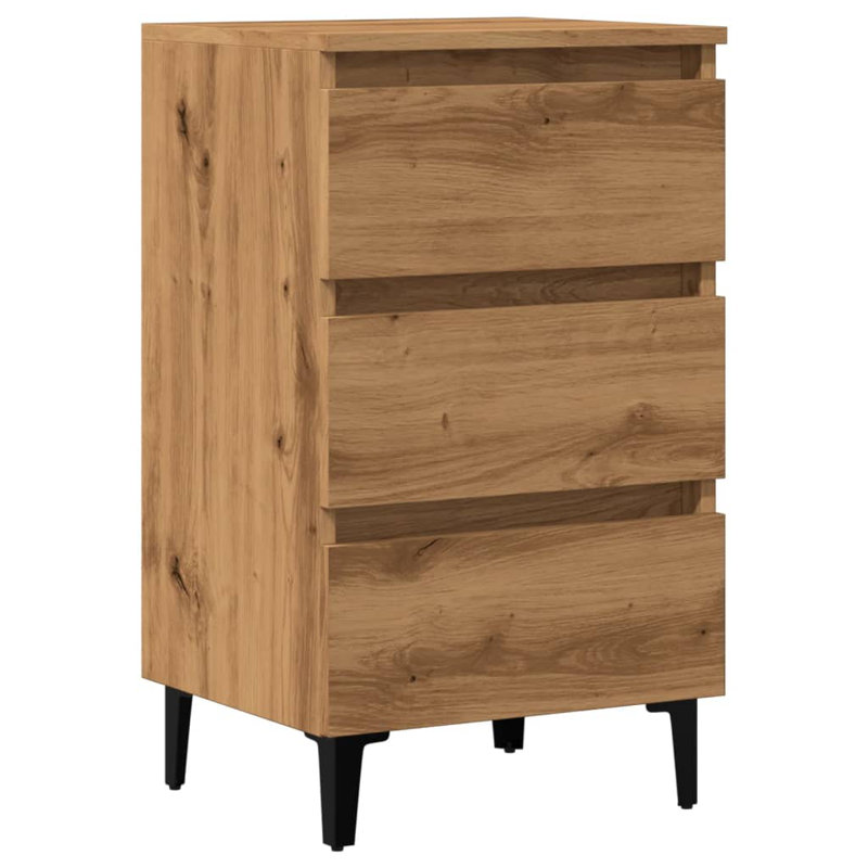 Pythagoras 40 cm W Bedside Table, Artisan Oak