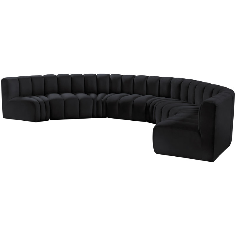 Canapé et chaise rembourrés Hormachea, Velours noir