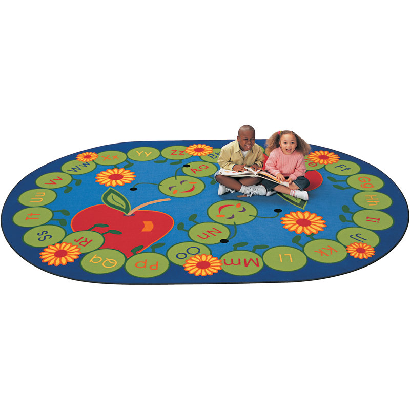 Tapis bleu / rouge ABC, Ovale 8 pi 3 po x 11 pi 8 po