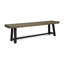  Banc de salle à manger d'extérieur en bois d'acacia avec base en H, style rustique campagnard, gris