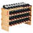 36 Bottle Stackable Modular Wine Rack Bamboo Wood Display Shelf 4-Tier