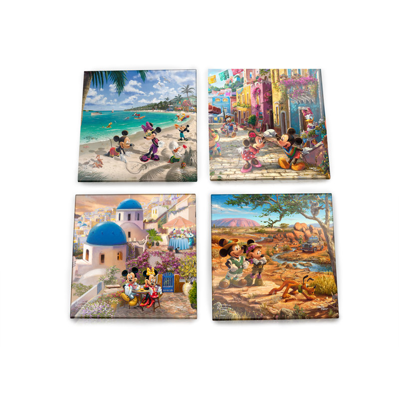 (Symboles) Ensemble de sous-verres en verre Starfire, Dessous de verre Disney / Touristes II