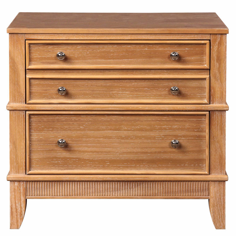 Hazel 3-Drawer Side Accent Table, Ideal For Living Room, Hallway & Entryway