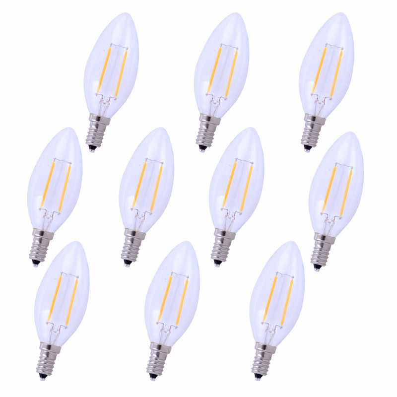 2,5 W (25 watts équivalent) B10 DEL, ampoule non à intensité variable, culot E12 / candélabre, 2700 K