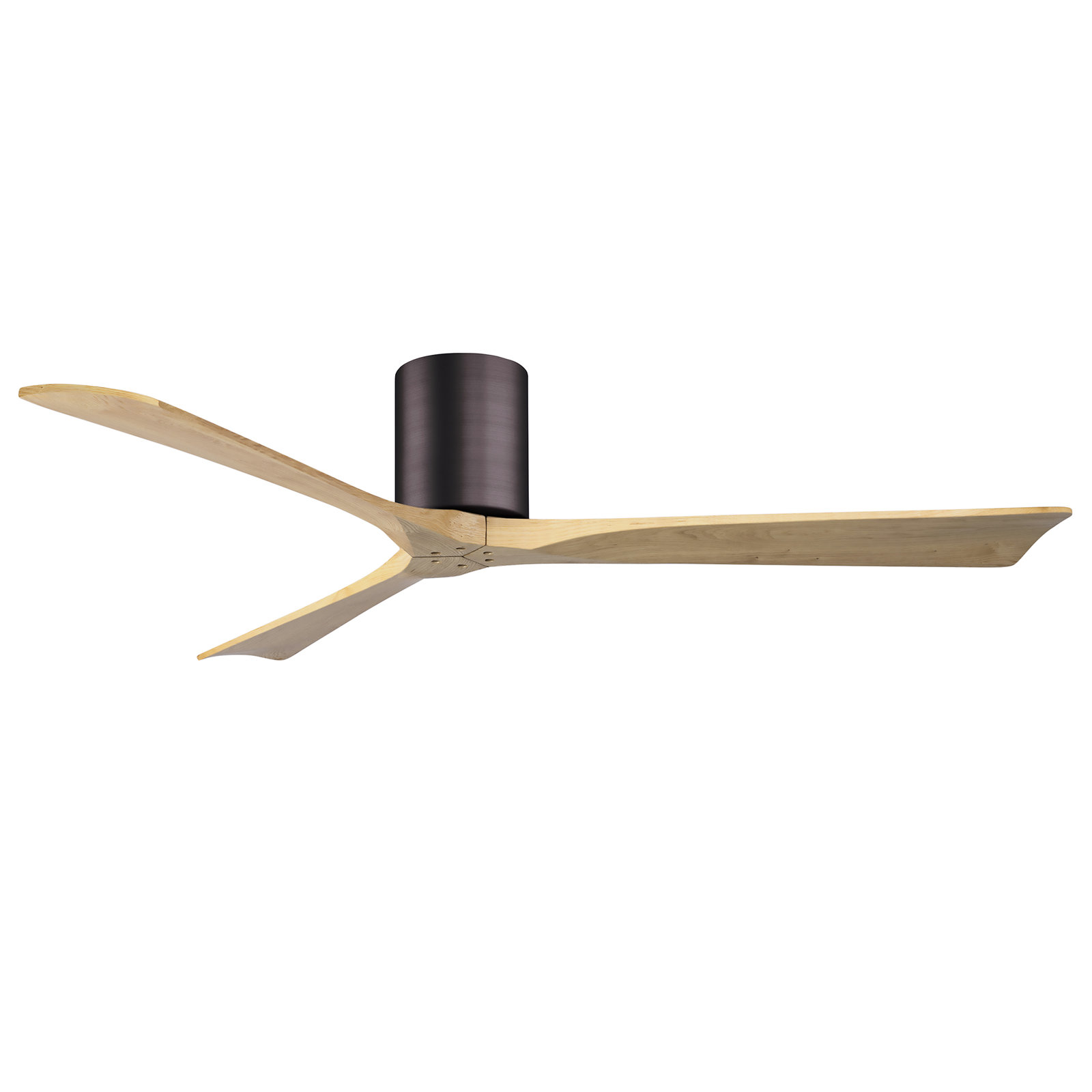 Olivier 3 Blade Ceiling Fan, Brushed Bronze, Light Maple Tone, 60"