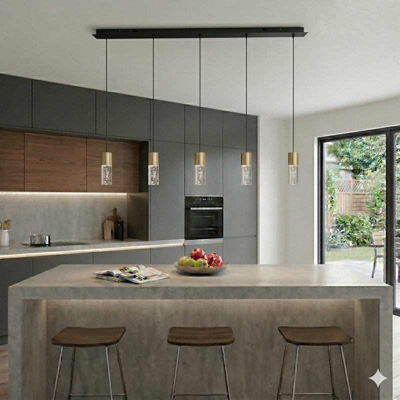 Andromedae 5 - Light Kitchen Island Pendant, Brass