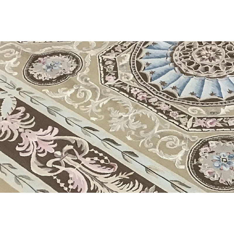 Hand-Knotted High-Quality Gold and Brown Area Rug