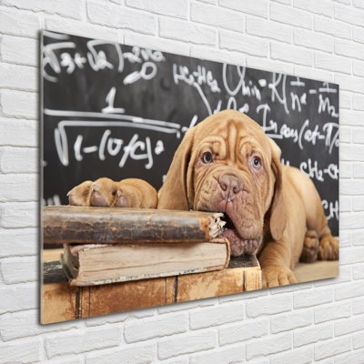 The dog bites the book 1 Piece Wall Art on Glass