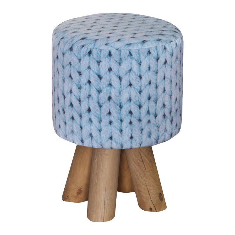 Solid + Manufactured Wood Accent Stool, Blue