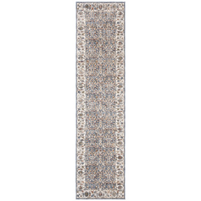 Tapis ivoire / bleu tissé à la machine Ralph Lauren Helena