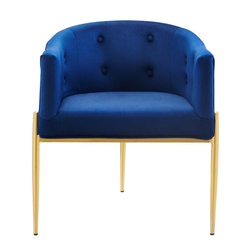 Savour Tufted Performance Velvet Accent Chair, Navy Velvet