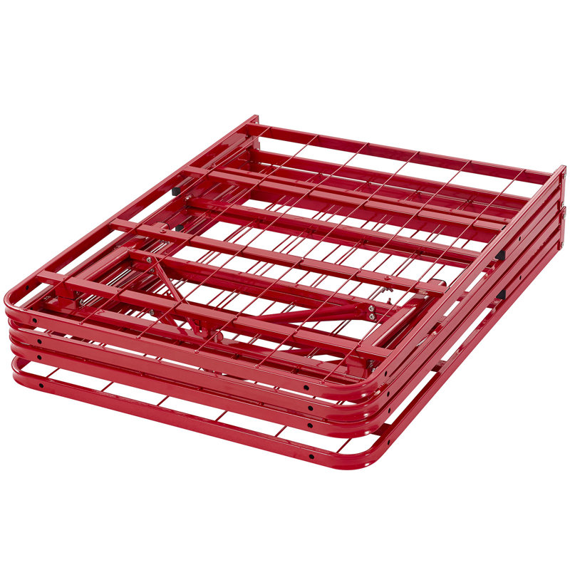 Modway Horizon Stainless Steel Bed Frame, Red, Queen