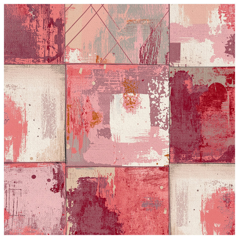 Couvertures roses à motif abstrait, L 50 po x H 60 po