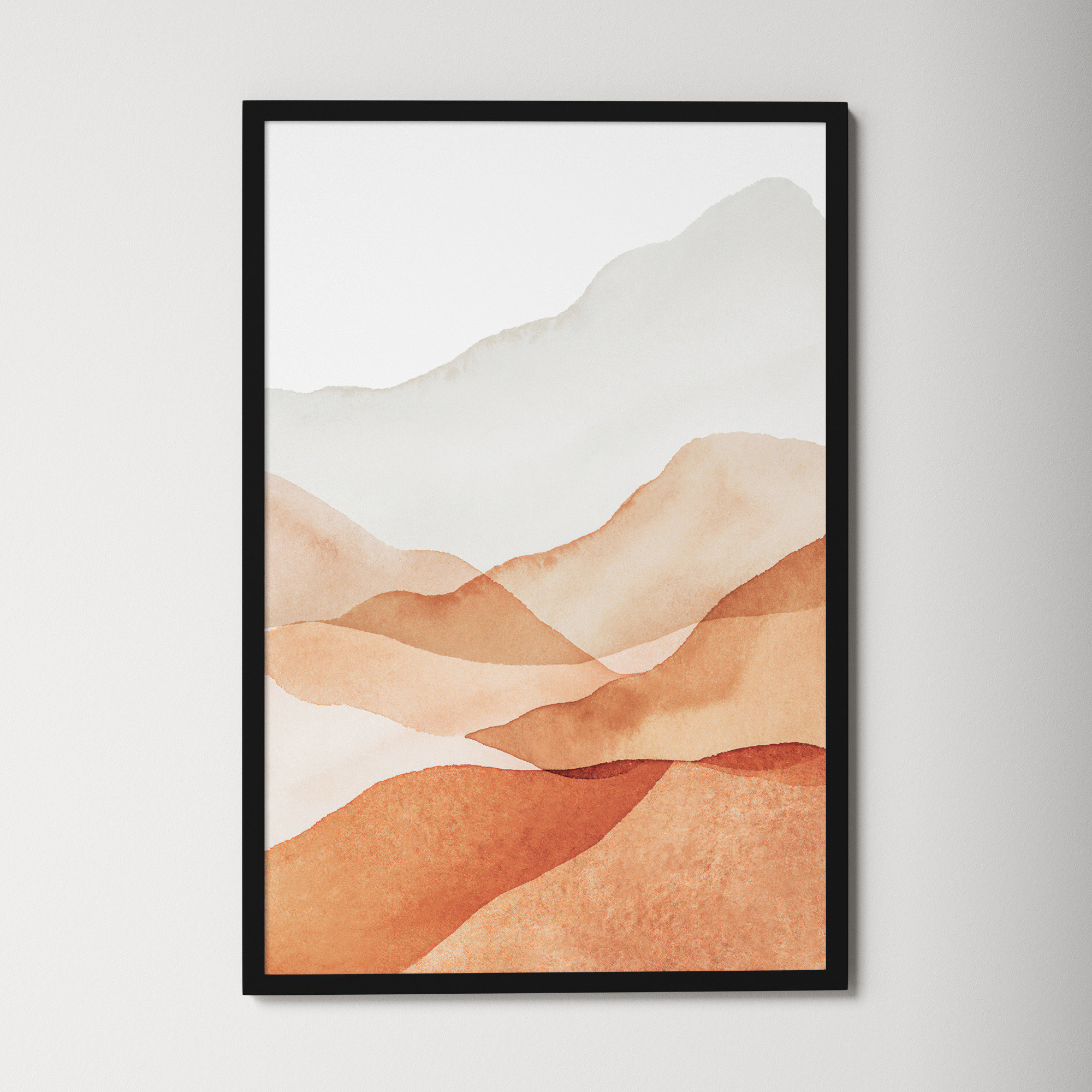 Mountain Range III by Amy Lighthall, 34.25" H x 23.25" W x 0.88" D, Black