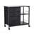 Black Mobile Metal File Cabinet With 3 Fabric Drawers And 2 Open Shelves-1323892225