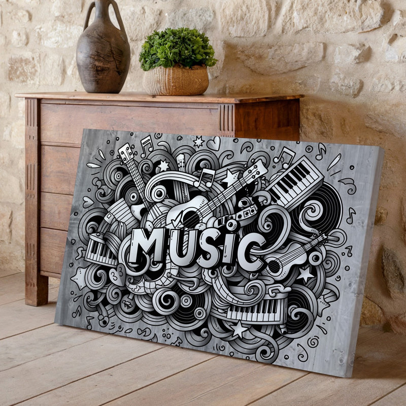 Reproduction d'art sur toile, "Doodle", complexe et complexe, H 30 po x l 30 po