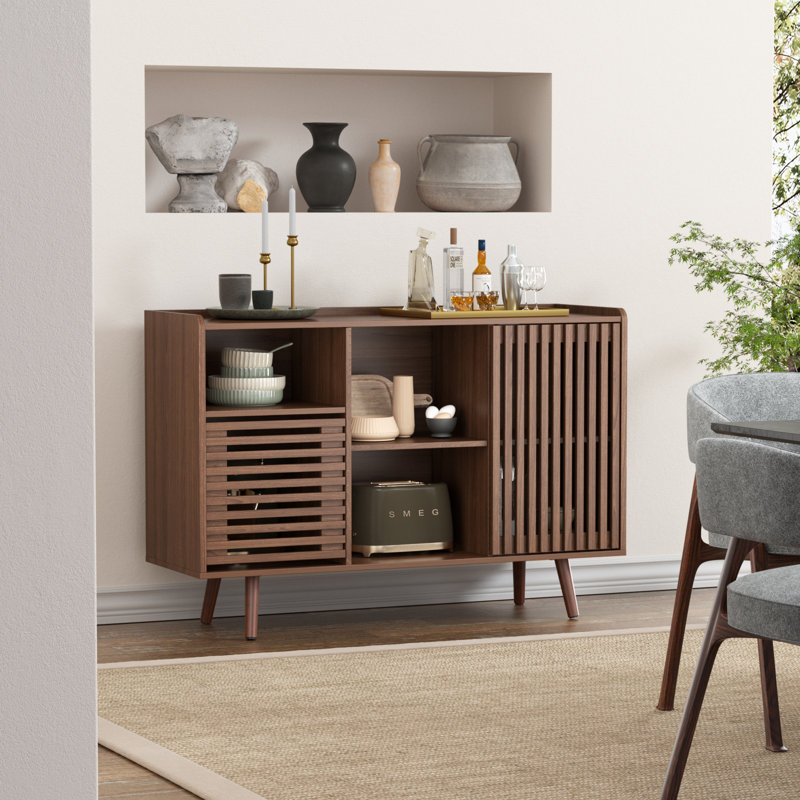 Buffet 47,2 "Mid-centery Buffet avec rangement, Brun