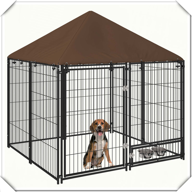 Enclos d'extérieur pour chien avec enclos tournant, Noir
