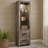 72 Inch Side Pier, 2 Glass Shelves, 2 Bottom Drawers, Rustic Gray