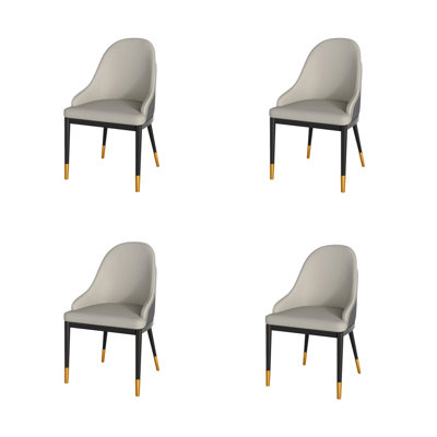 Chaise d'appoint rembourrée en cuir moderne, chaises de salle à manger avec cadre en fer pour la cuisine, le bar et le salon