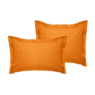Premium 100% Cotton Oxford Pillowcase Set (2 Pieces) | Soft Orange, 19.7 x 31.5 inches | Envelope Closure, 155 Thread Count, Machine Washable | Perfect for Cozy Bedrooms & Luxurious Comfort