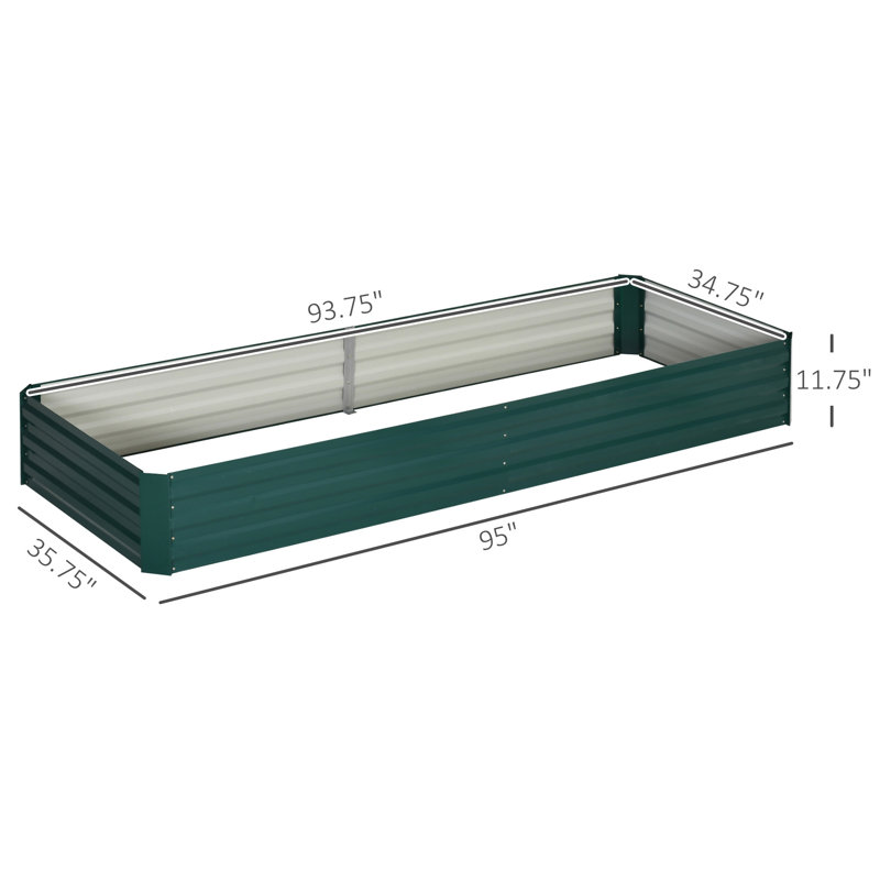 Outsunny Galvanized Raised Garden Bed