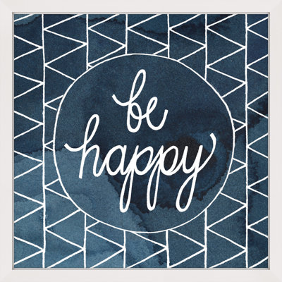 "Be Happy Circle" Framed Print