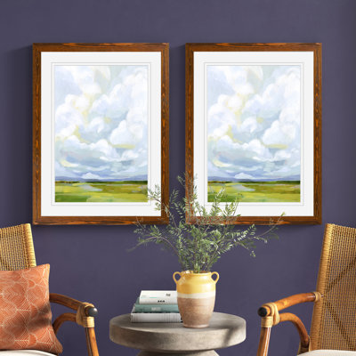 «Lucid Skies III» par Vincent Van Gogh - ensemble de 2 reproductions d'art encadrées