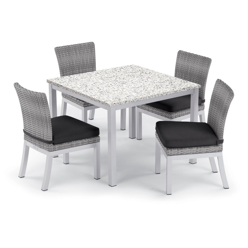 Argento Outdoor Dining Side Chair, Jet Black
