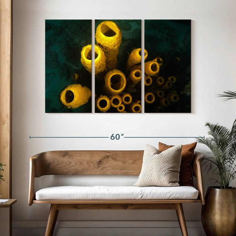 Brampt Yellow Pipe Corals, 32" H x 50" W