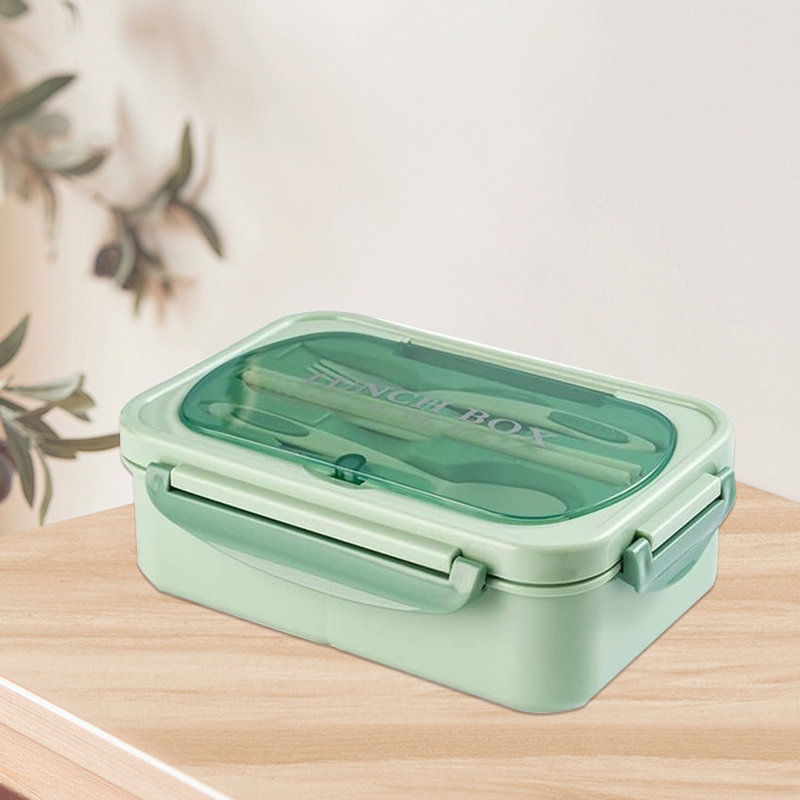 3 Compartment Lunch Containers Bento Box, Green