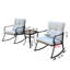 Ensemble de chaise à bascule et chaise basse blanc cassé-809334052