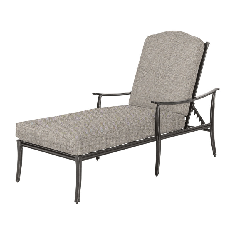 Edge Chaise Lounge Frame with Sunbrella Cushions, Midnight Gold, Cast Ash Sunbrella® Plainweave