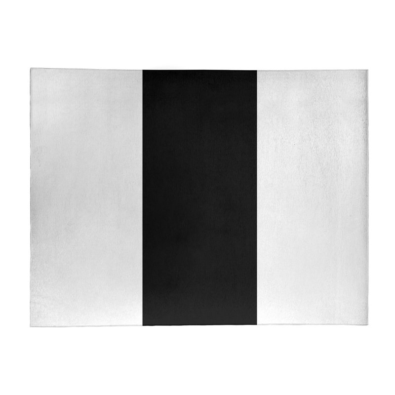 Tapis noir/blanc rayé, Rectangle 8 pi x 10 pi
