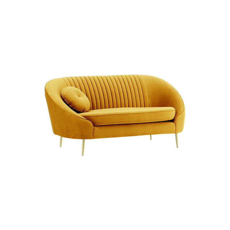 Avlynn 2 Seater Velvet Sofa, Yellow