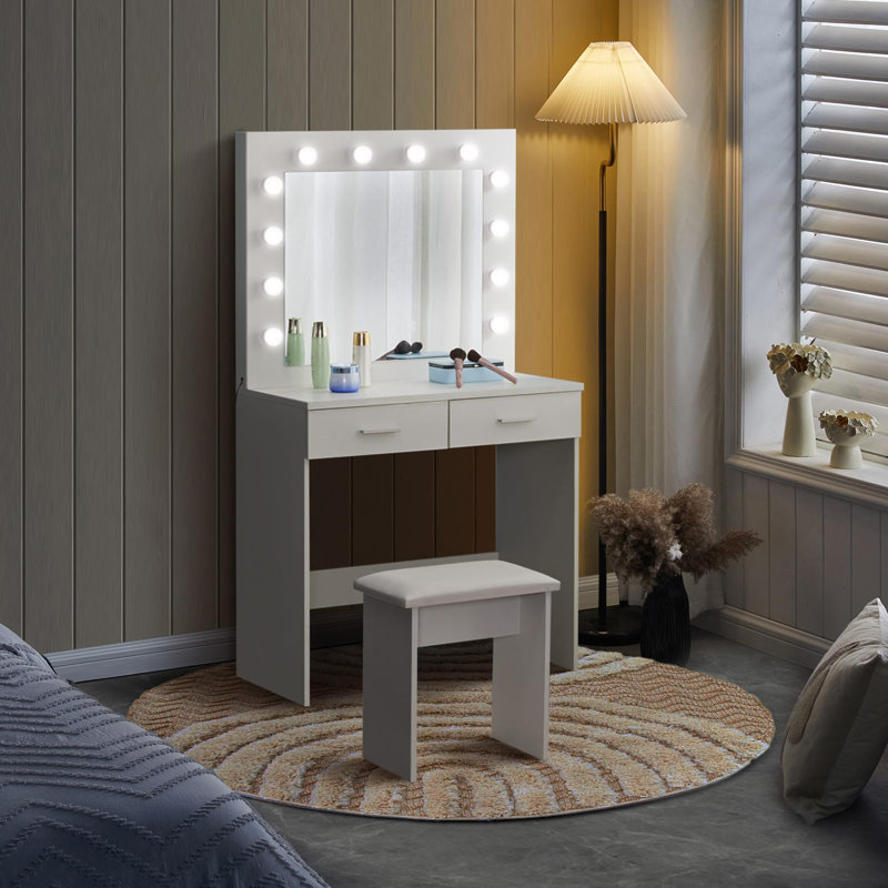 Lubelihle Dressing Table with Mirror, White