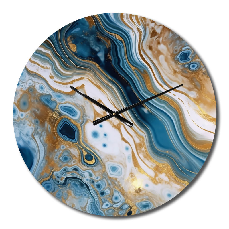 Horloge murale bleue et blanche, Moyenne