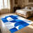 1PC Blue and White Geometric Abstract Dotted Swirl Pattern area rugs for Living Room, Soft and Comfortable, Suitable for all seasons, easy-to-maintain, machine washable Indoor floor mat, Under Table Farmhouse suitable for entryway, bedroom, dining-1039791804
