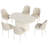 62.99" Modern Oval Cream White Dining Table Set with 6 Chairs for Kitchen, Bar, Living Room-1839975306-1839975303