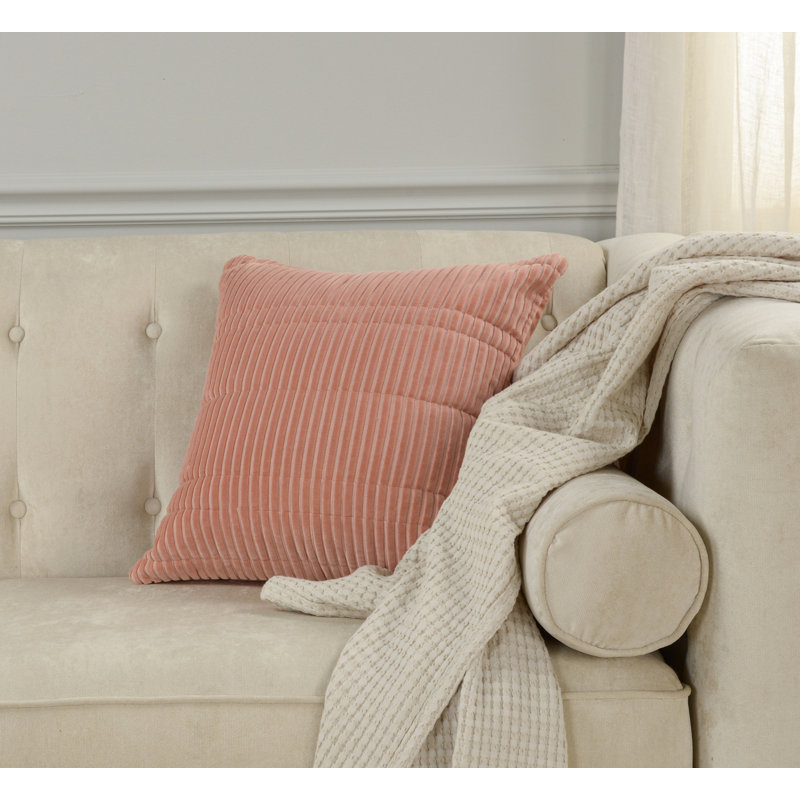 100% Cotton Throw Pillow, Down Alternative, Terracotta