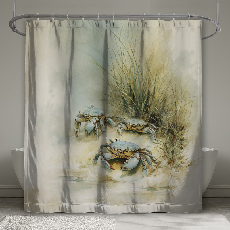 Rideaux de douche Crabs On Sandy Beach, L 70 po x H 84 po