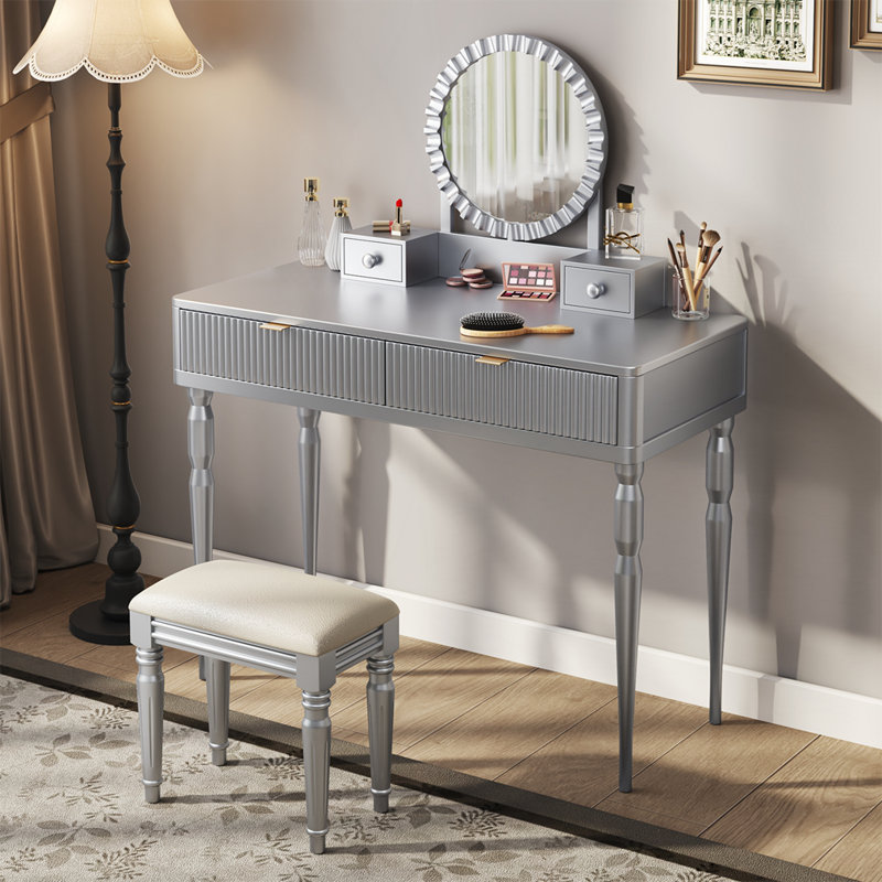 Ensemble de coiffeuse Luxury, Argent argent