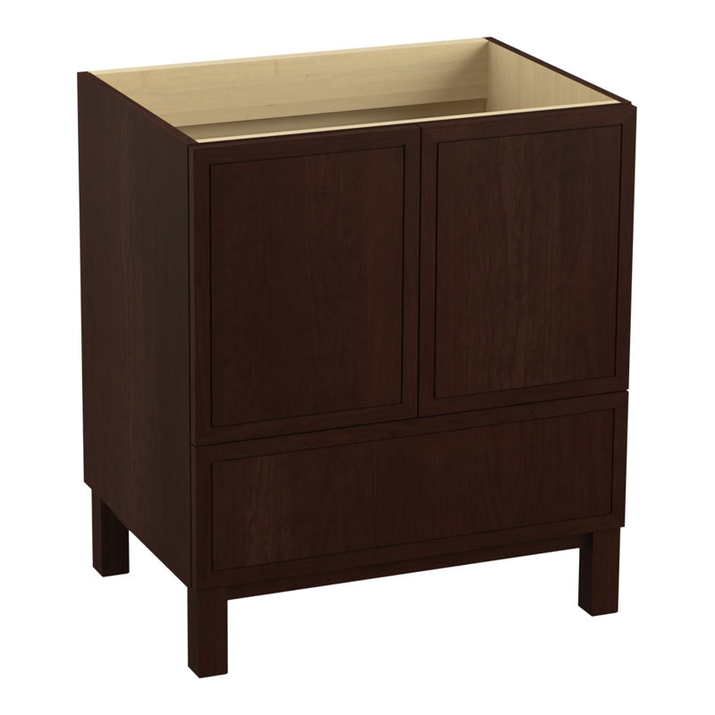 Jacquard 30" Vanity Base Only with Furniture Legs, 2 Doors and 1 Drawer, Cerise Tweed