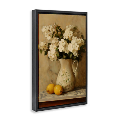 Vintage Pitcher Of Hydrangeas Floating Frame, design by Creative Studio