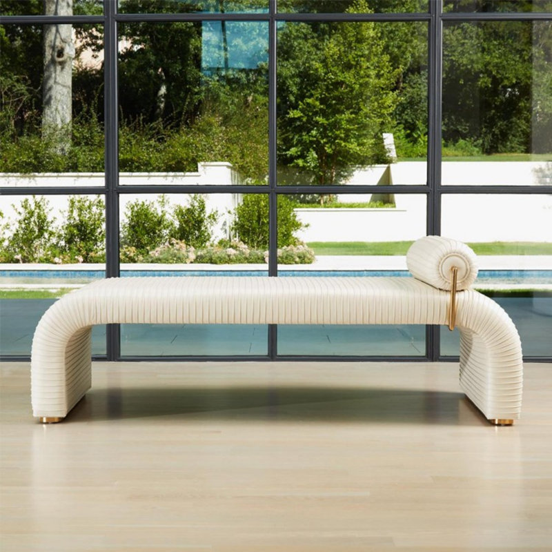 Banc de luxe italien à lumière simple, Blanc cassé / blanc